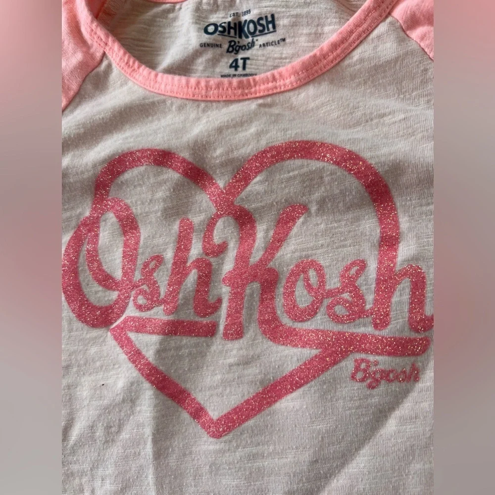Oshkosh girls sparkle logo, graphic tee pink 4t
